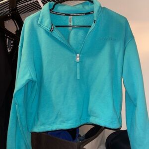 Calvin Klein Women's Teal Quarter-Zip Sweater